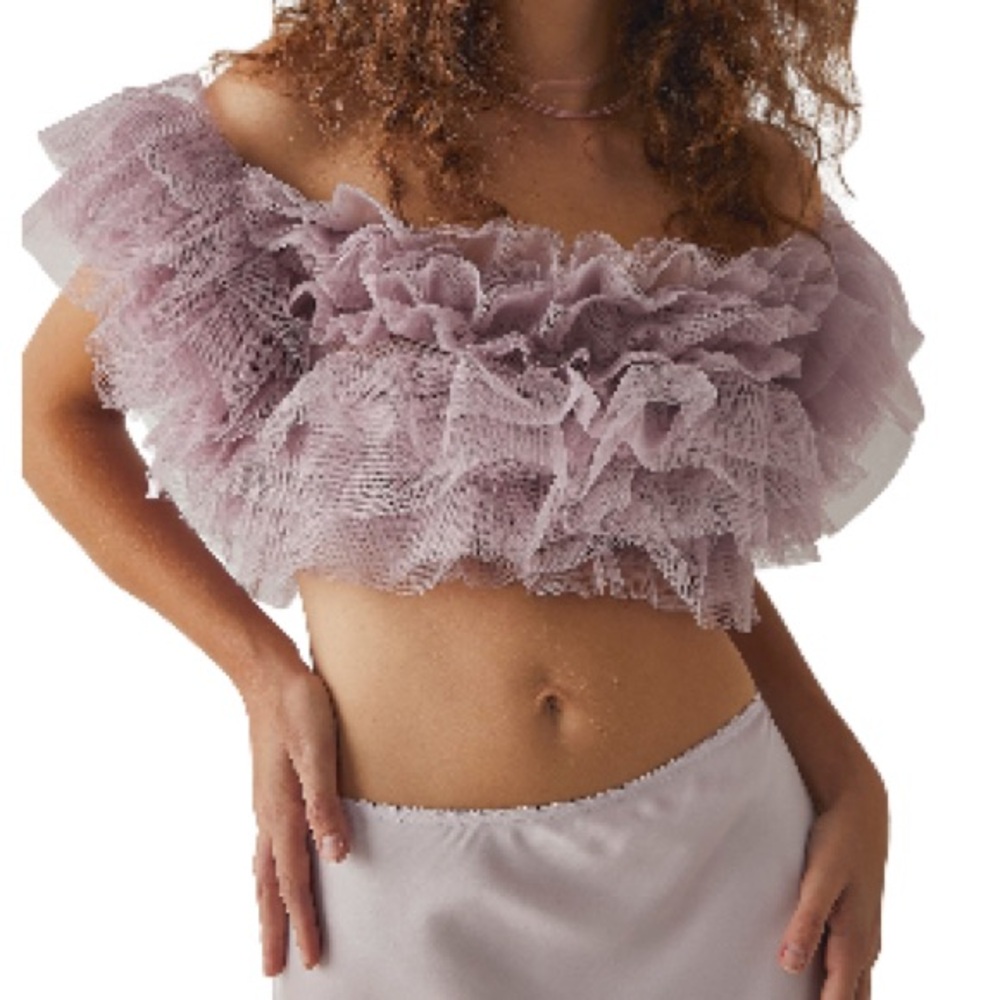 Free People Mauve Ruffle Bandeau